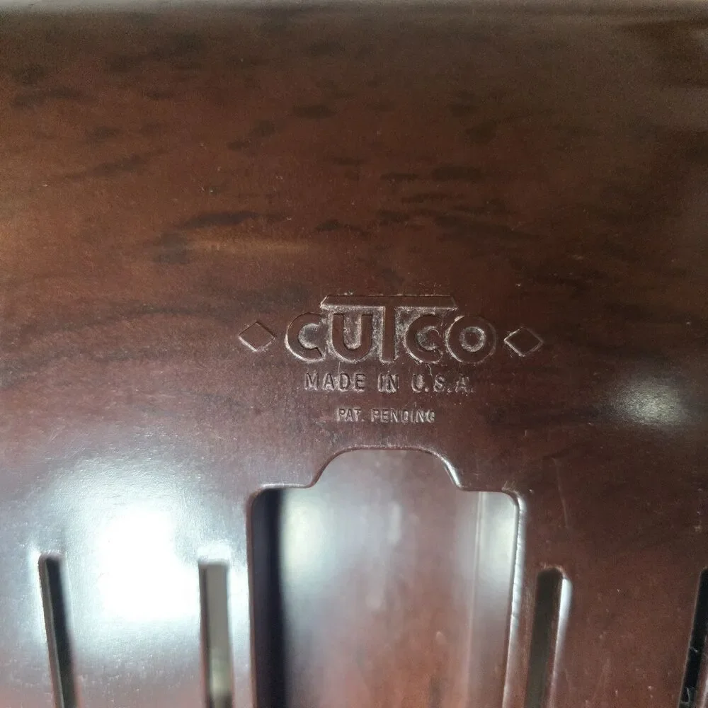 Vintage Cutco Knife Bakelite Draw or Wall Mount Holder Brown Made in USA
